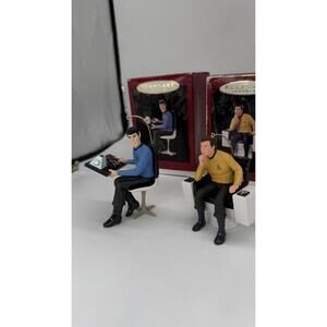 Hallmark Star Trek Keepsake Ornaments Lot – Spock (1996) & Kirk (1995) w/ Boxes